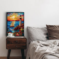 Buntglas-Leuchtturm-Puzzle 1000 Teile