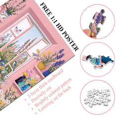 Blumenfenstergarten-Puzzle 1000 Teile