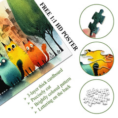 Chromatische Katzen Puzzle 1000 Teile