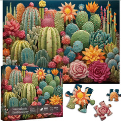 Sukkulenten-Stickerei-Puzzle 1000 Teile