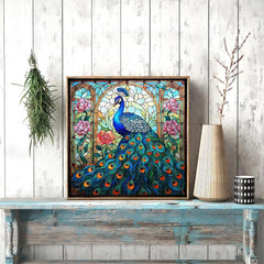 Stained Glass Peacock Jigsaw Puzzle 1000 Pieces