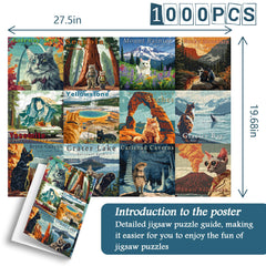 Katzen Nationalparks Puzzle 1000 Teile