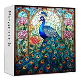 Stained Glass Peacock Jigsaw Puzzle 1000 Pieces