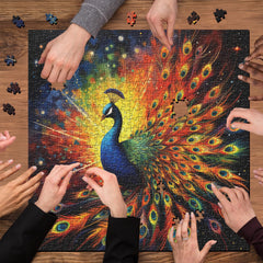 Brilliantes Pfau -Jigsaw -Puzzle 1000 Stücke