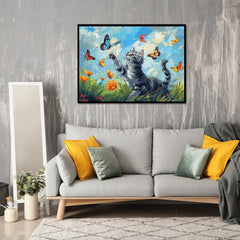 Katze jagt Schmetterling Puzzle 1000 Teile