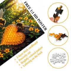 Sunlit Honey Heart Jigsaw Puzzle 1000 Pieces