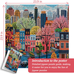 Colorful Street Scene Jigsaw Puzzle 1000 Pieces