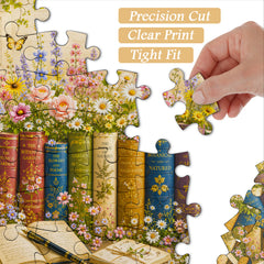 Vintage Book Blooms Jigsaw Puzzle 1000 Pieces