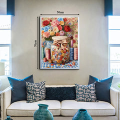 Federknopf Jar -Puzzle 1000 Stücke