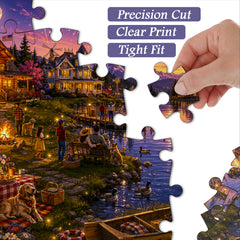 Lakeside Firework Glow Jigsaw Puzzle 1000 Pieces
