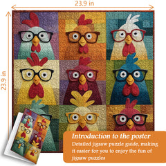 Fabric Chicken Fun Jigsaw Puzzle 1000 Pieces