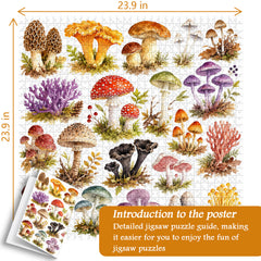 Watercolor Mushrooms Jigsaw Puzzle 1000 Pieces