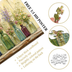 Wildflowers in Bottles Jigsaw Puzzle 1000 Pieces