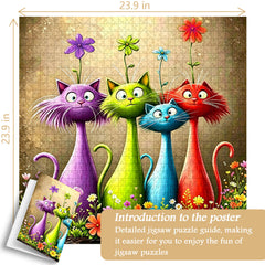 Garden Cute Cats Jigsaw Puzzle 1000 Pieces