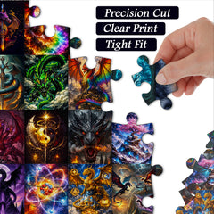 Elemental Dragon Collage Puzzle 1000 Teile