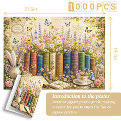 Vintage Book Blooms Jigsaw Puzzle 1000 Pieces