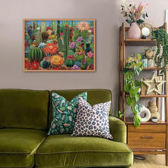 Kaktus-Blumengarten-Puzzle 1000 Teile