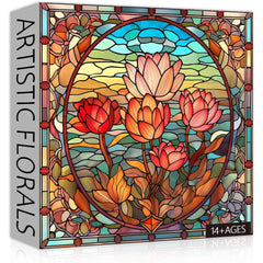 Stained Glass Flower Jigsaw Puzzles 1000 Pieces