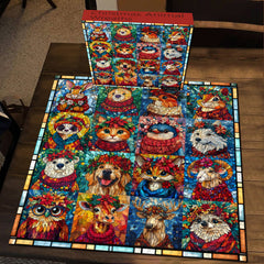 Weihnachtstierkränze Puzzle 1000 Teile