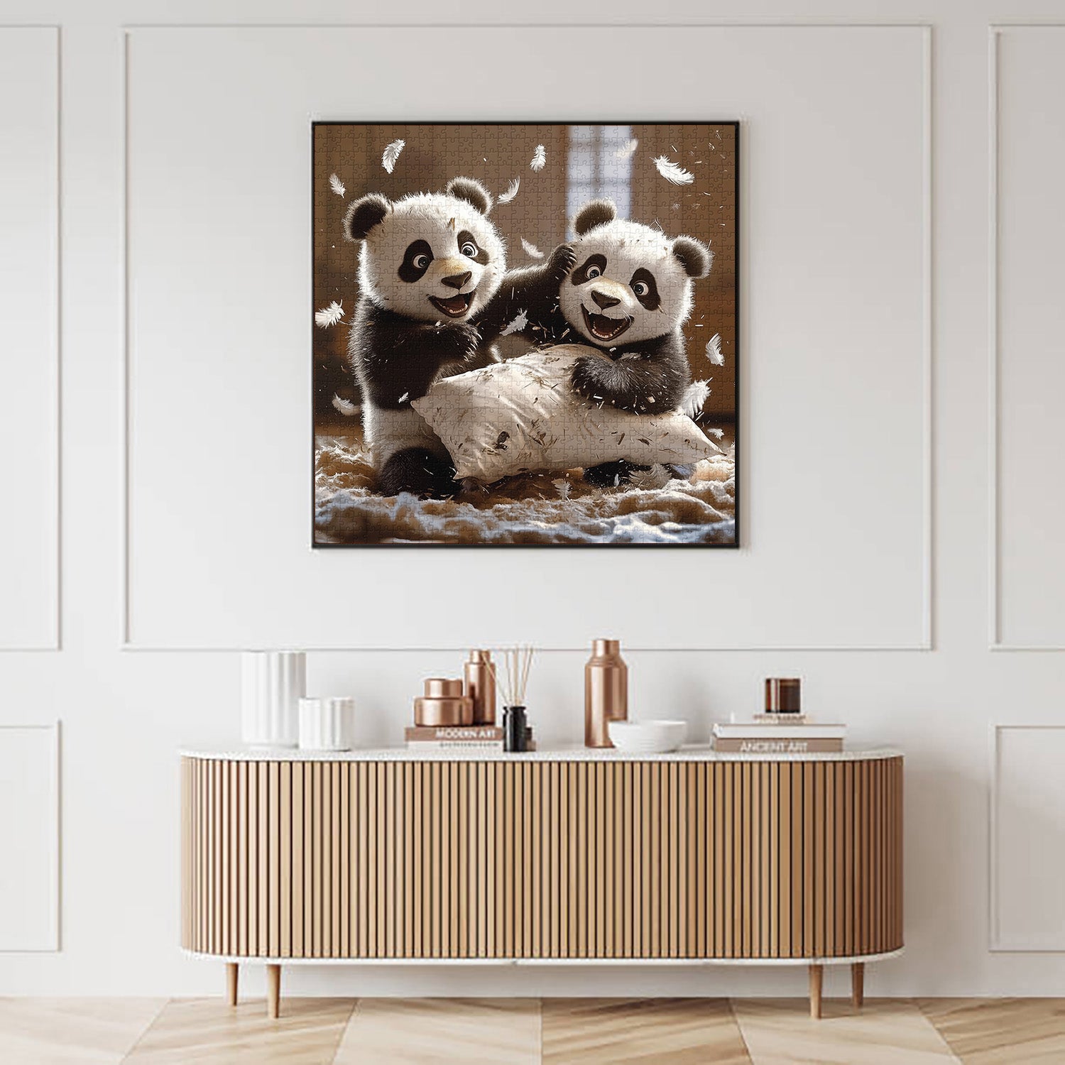 Freudiger Panda-Streich-Puzzle, 1000 Teile