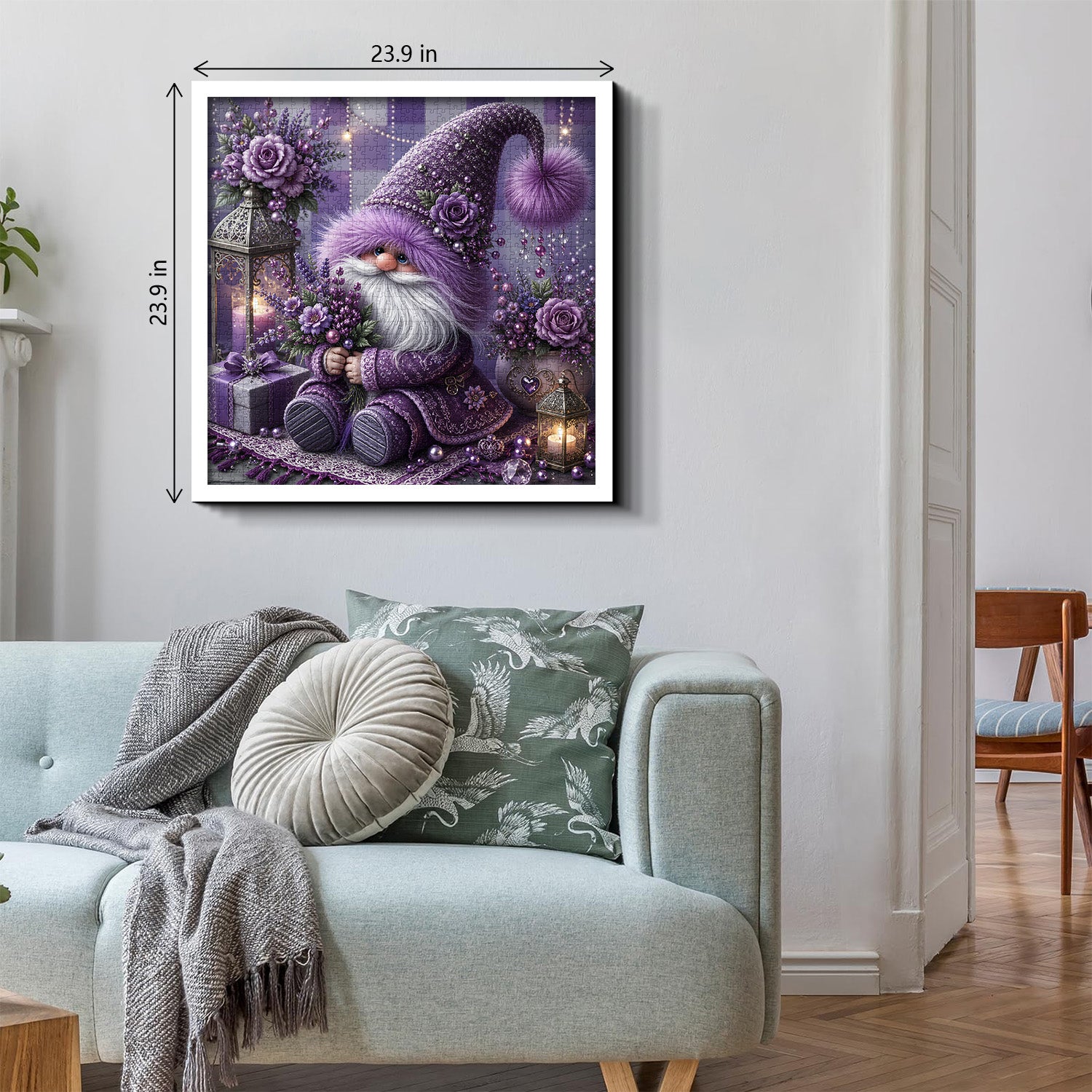 Purple Floral Gnome Jigsaw Puzzle 1000 Pieces