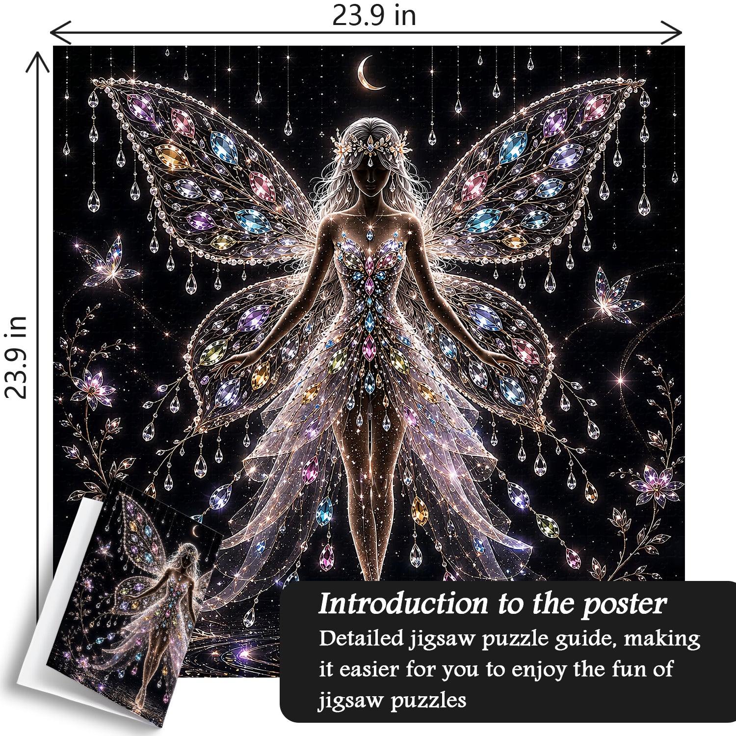 Edelstein-Feen-Silhouette-Puzzle, 1000 Teile