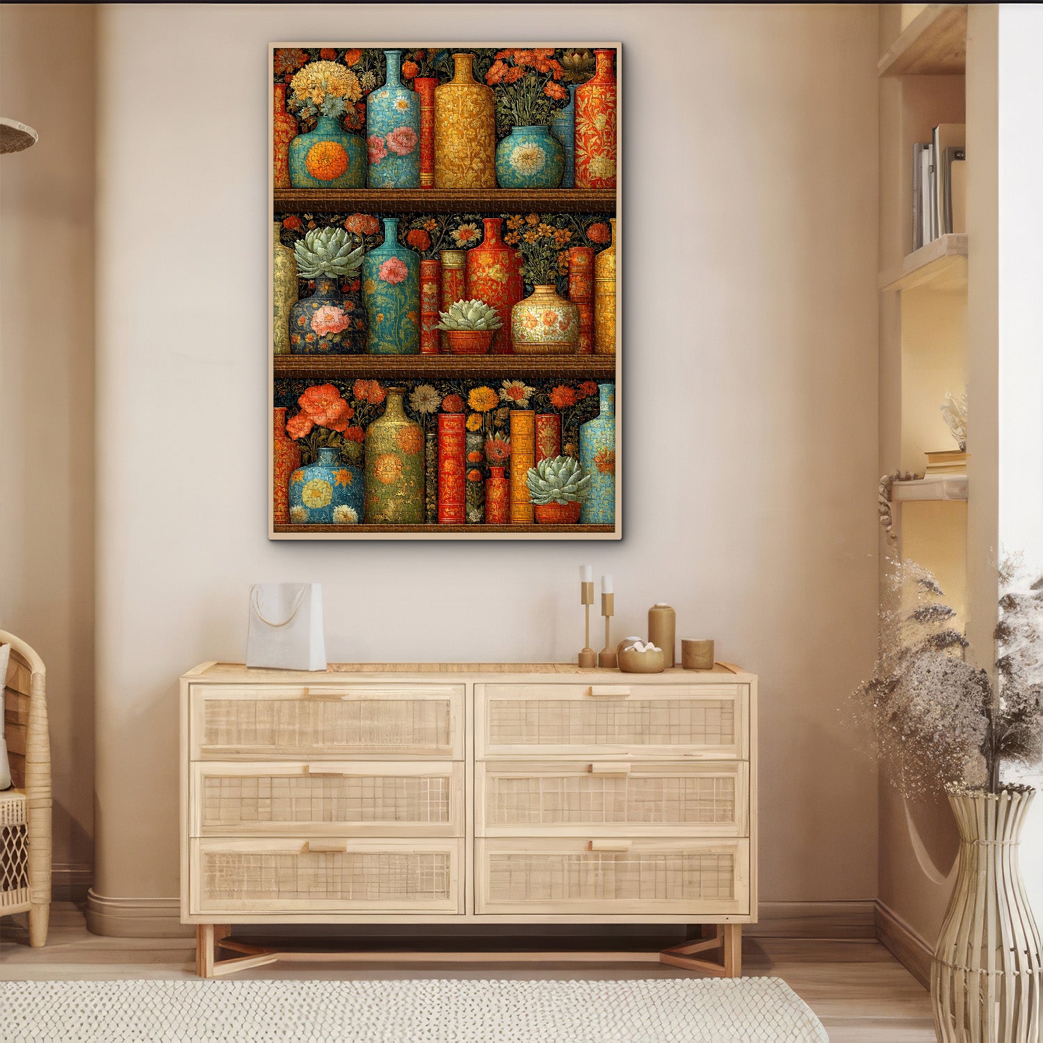 Blooming Bookshelf Jigsaw Puzzle 1000 Pieces