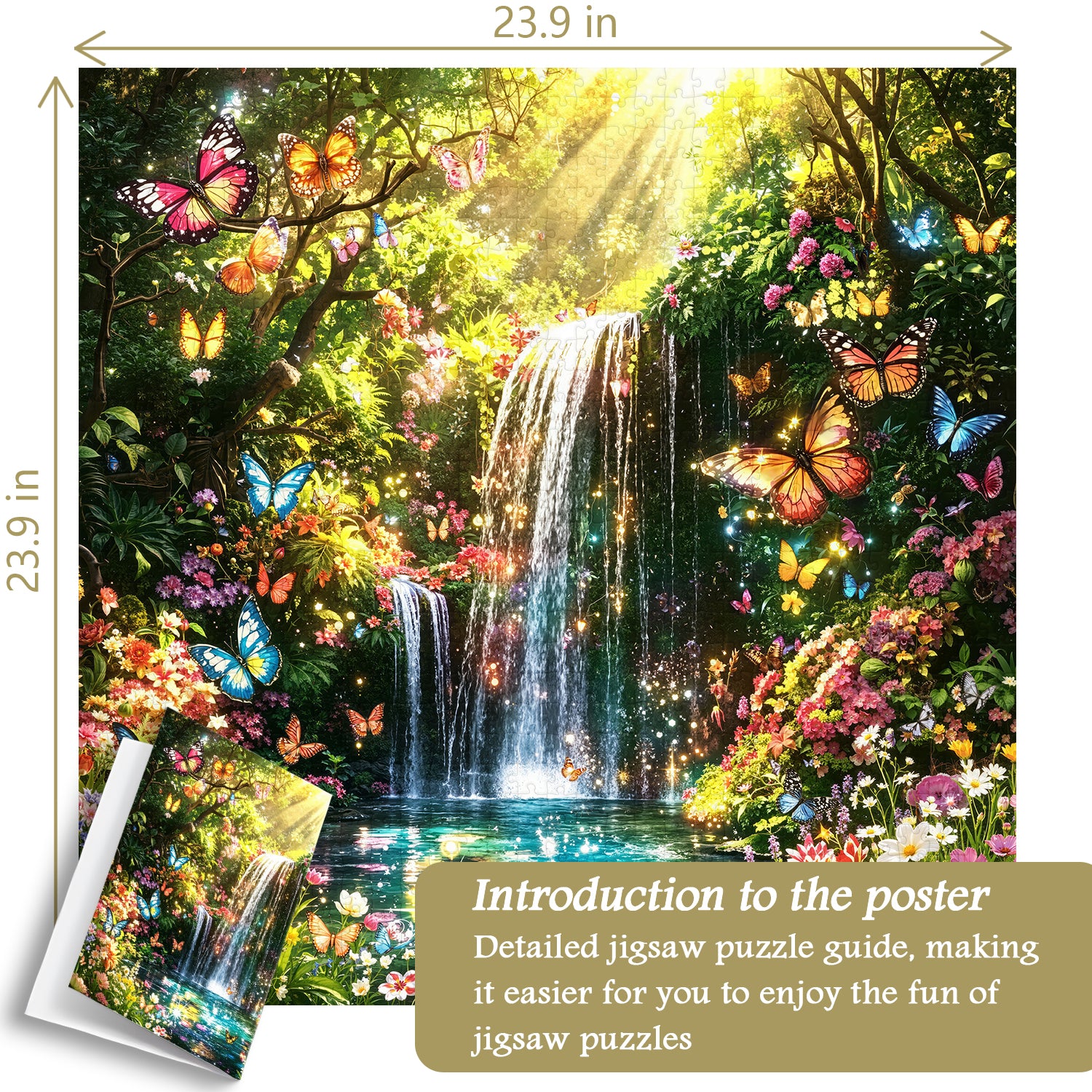 Wasserfall- und Schmetterlingsgarten-Puzzle, 1000 Teile