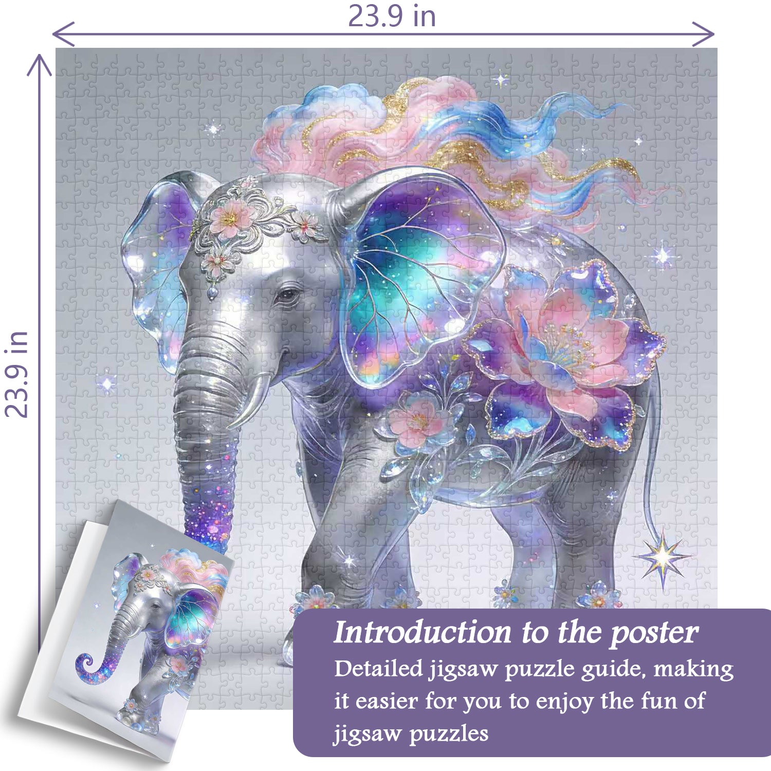 Galaxy Petal Elephant Jigsaw Puzzle 1000 Pieces