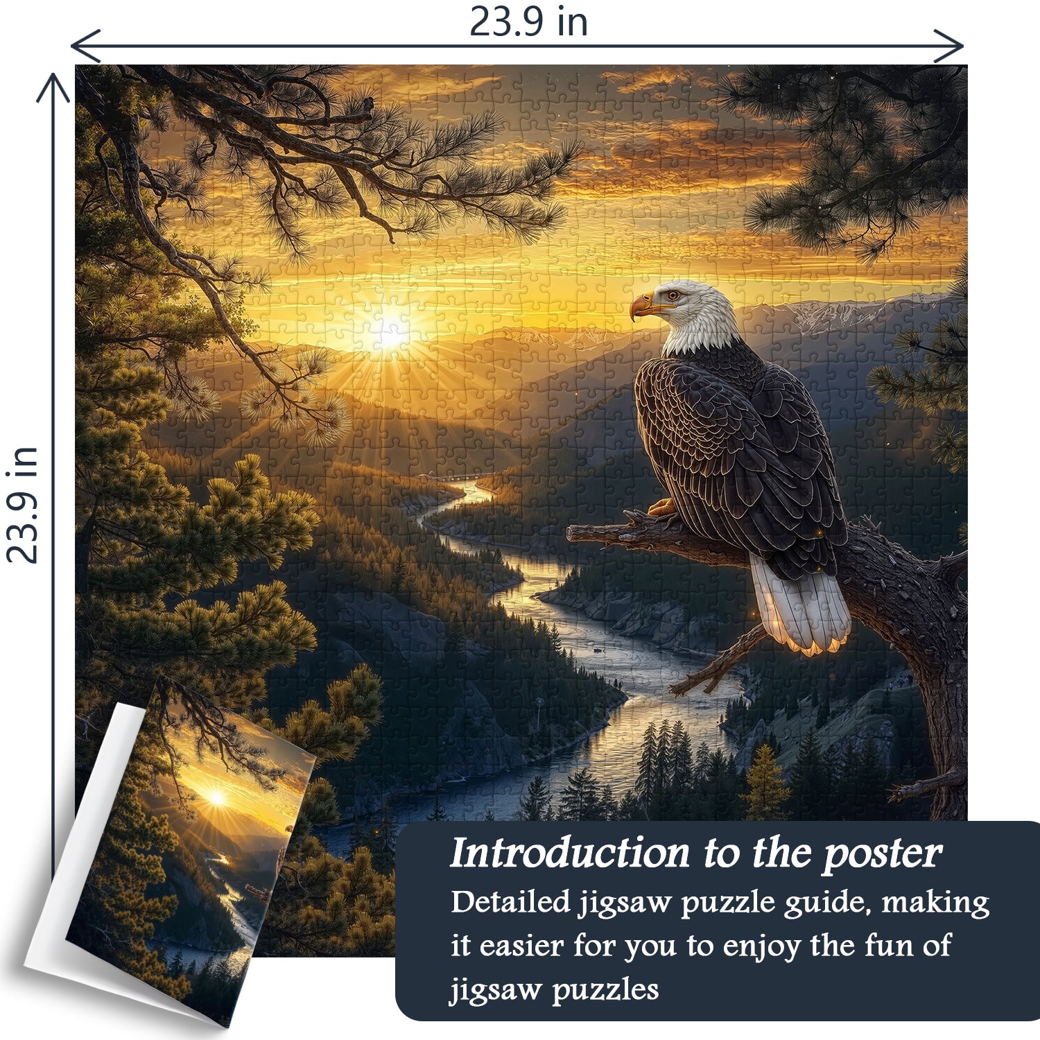 Adler bei Sonnenuntergang Puzzle 1000 Teile