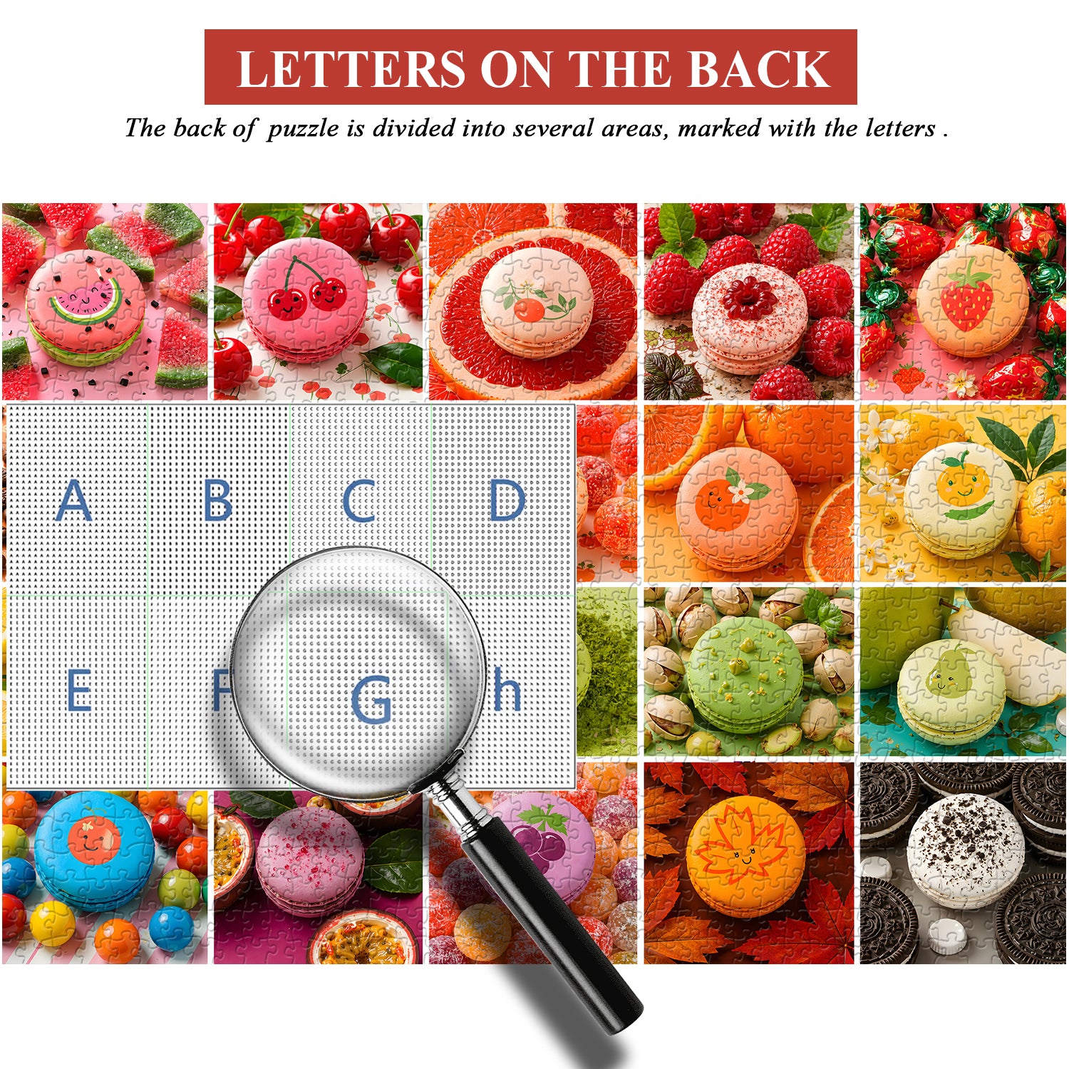 Buntes Macaron-Dessert-Puzzle, 1000 Teile
