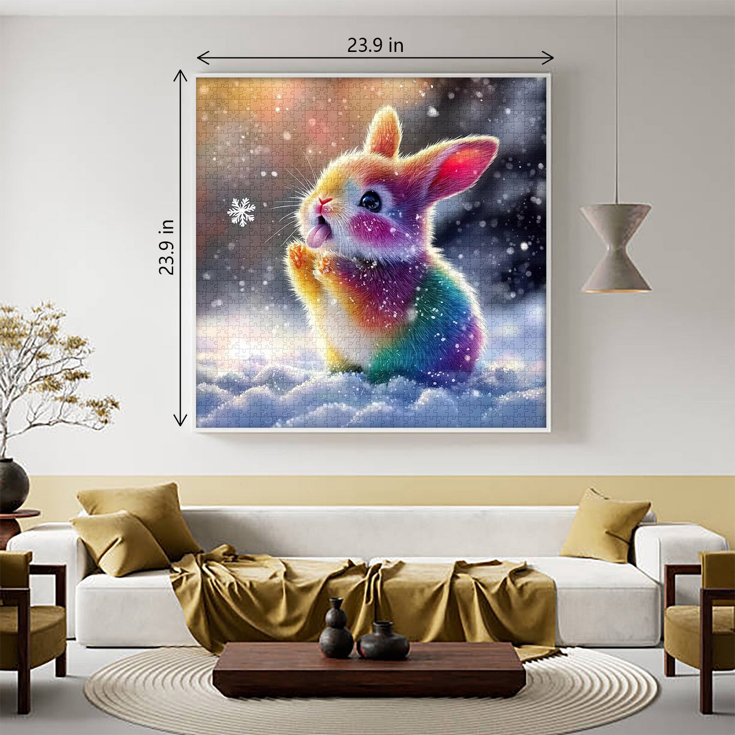 Snowy Hued Rabbit Jigsaw Puzzle 1000 Pieces