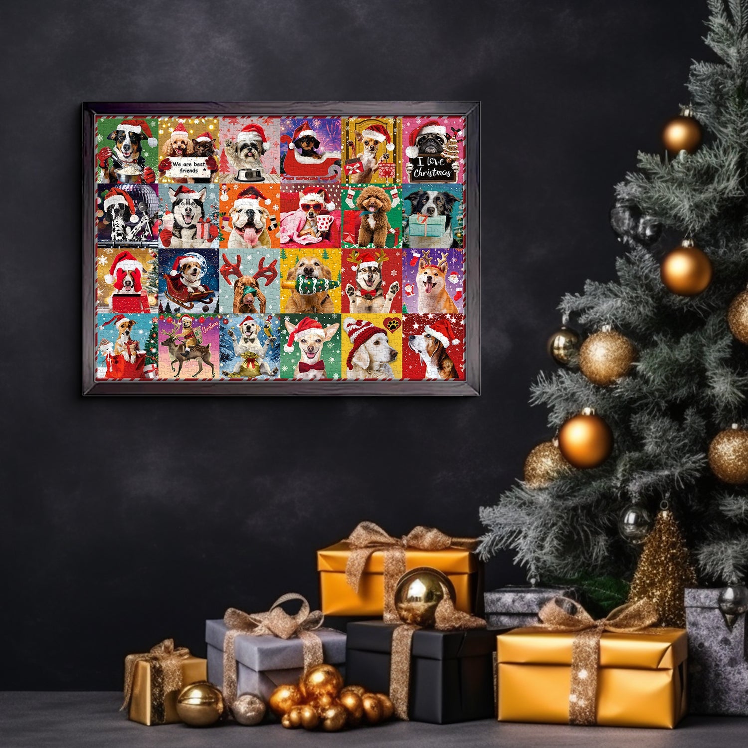 Christmas Dogs Jigsaw Puzzle 1000 Pieces