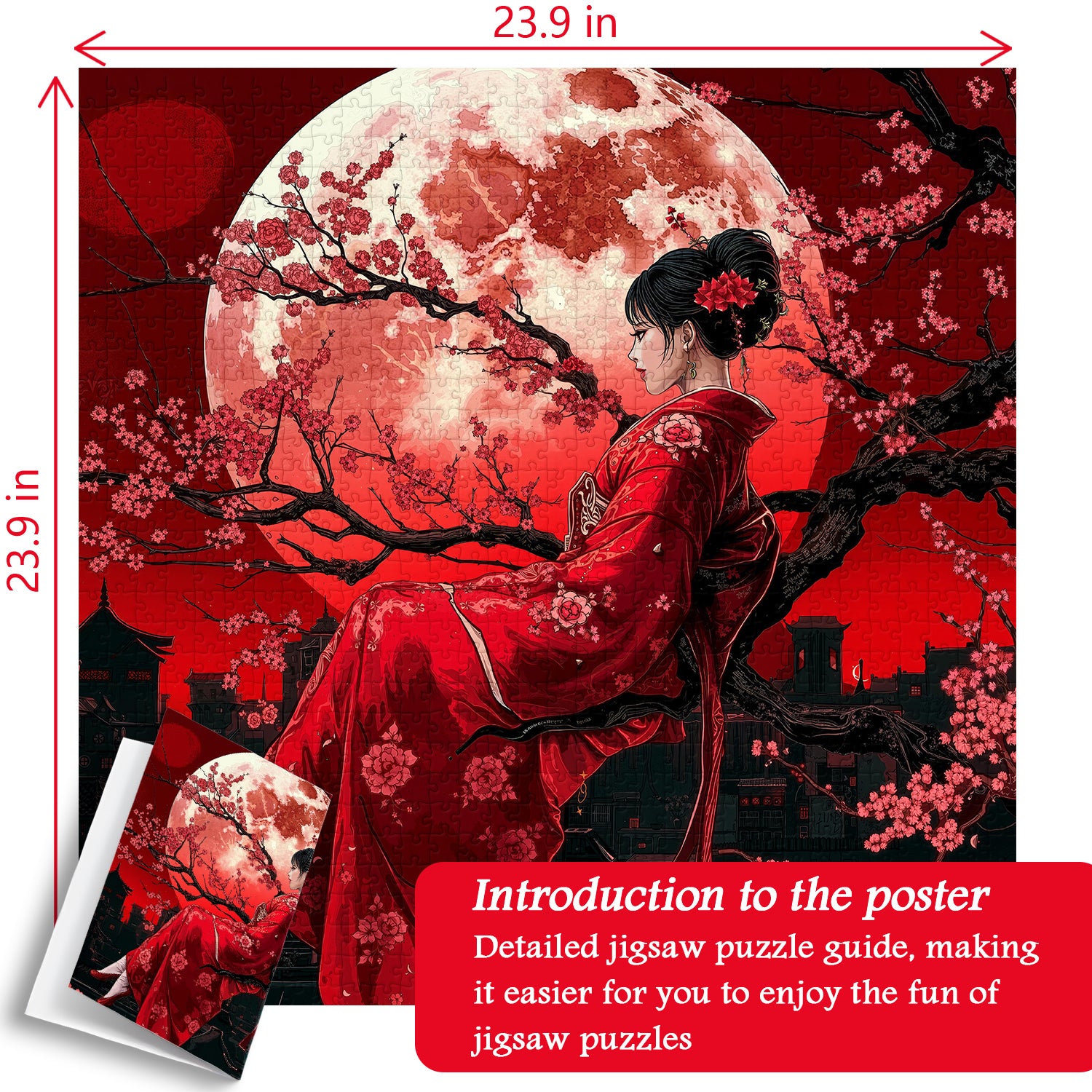 Crimson Geisha Twilight Jigsaw Puzzle 1000 Pieces