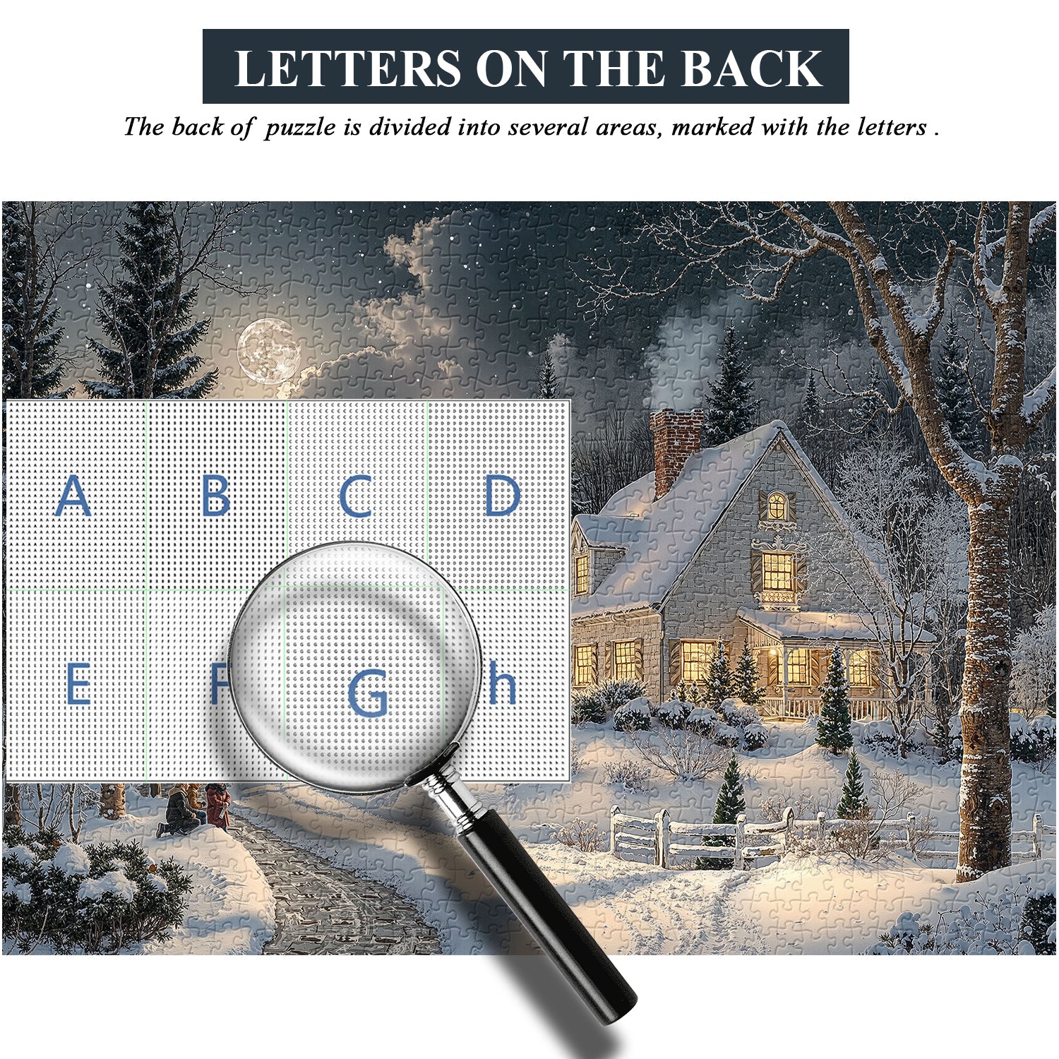 Moonlit Snowy Night Jigsaw Puzzle 1000 Pieces