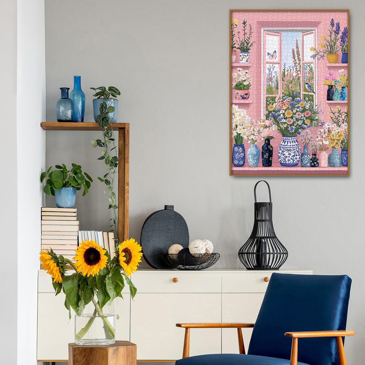 Blumenfenstergarten-Puzzle 1000 Teile