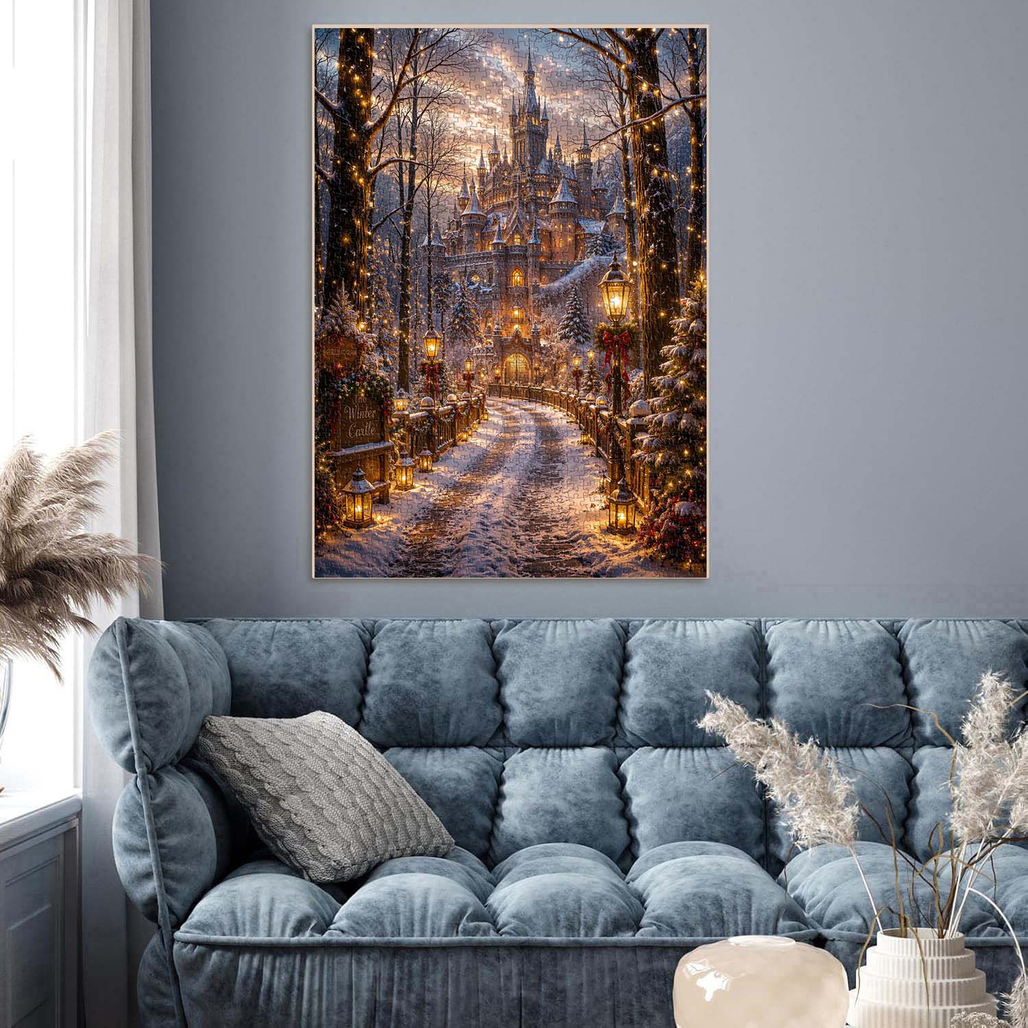 Winter Castle Glow Puzzle 1000 Teile