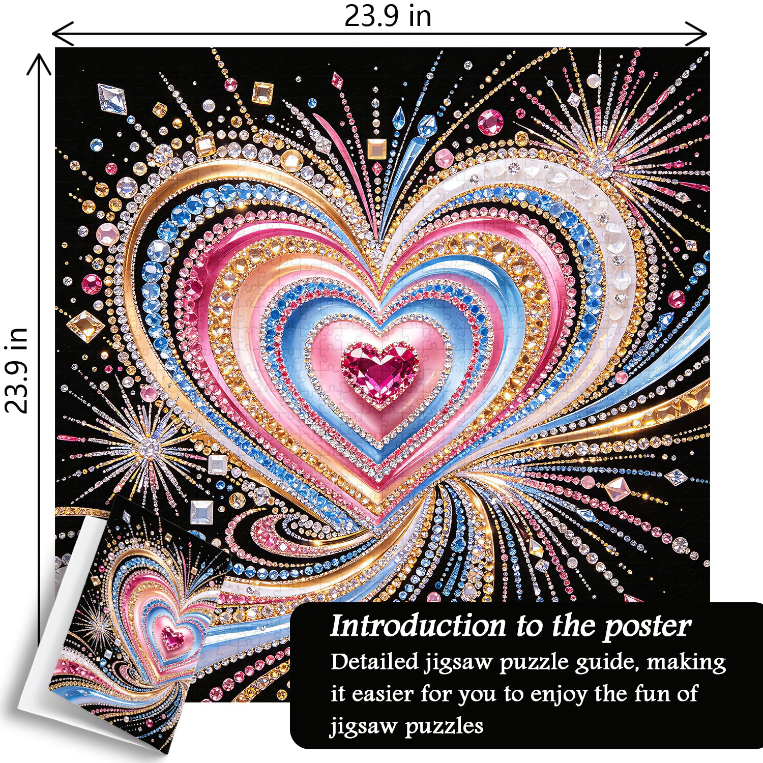 Dazzling Gem Heart Jigsaw Puzzle 1000 Pieces