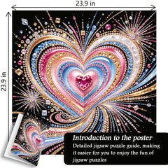 Dazzling Gem Heart Jigsaw Puzzle 1000 Pieces