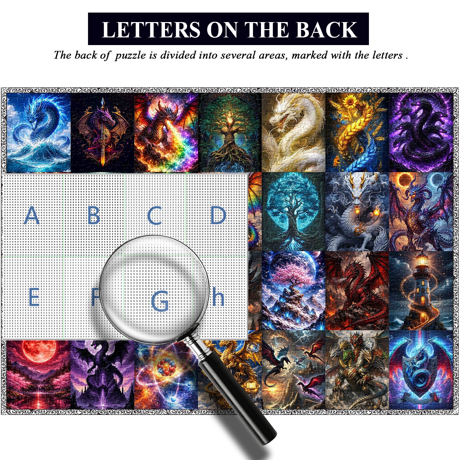 Elemental Dragon Collage Puzzle 1000 Teile