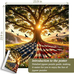 Flag Roots Sunset Oak Puzzle 1000 Teile