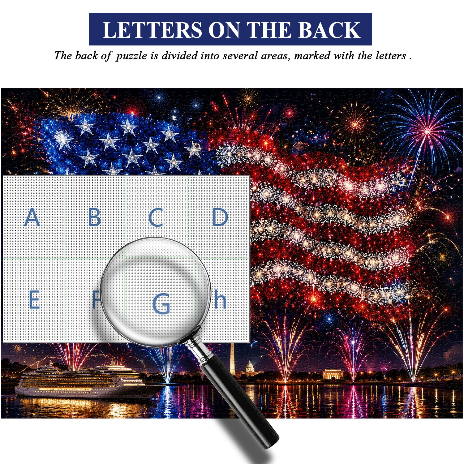 River Flag Fireworks Jigsaw Puzzle 1000 Pieces