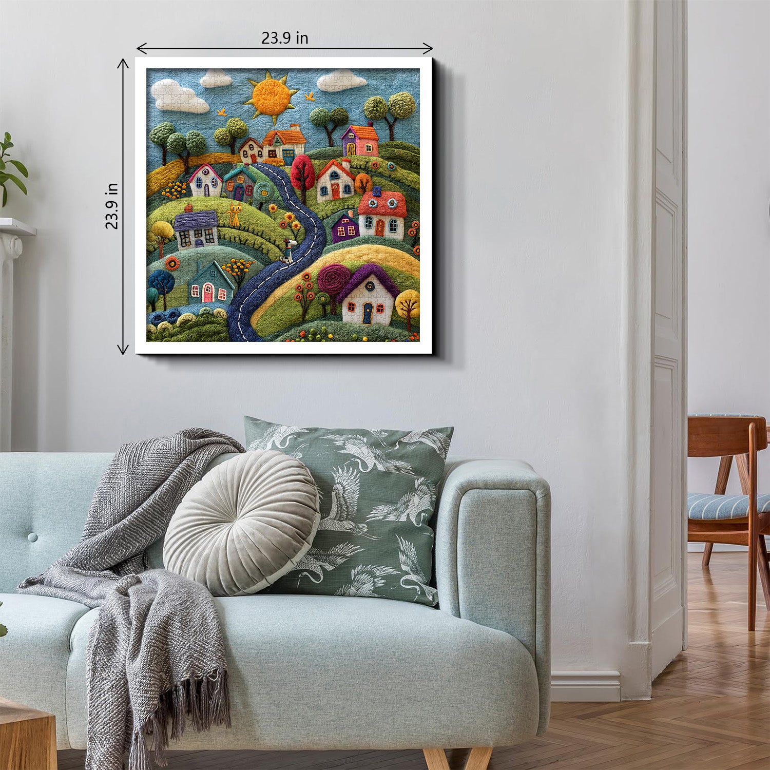 Whimsical Wool Village Jigsaw Puzzle 1000 Pieces