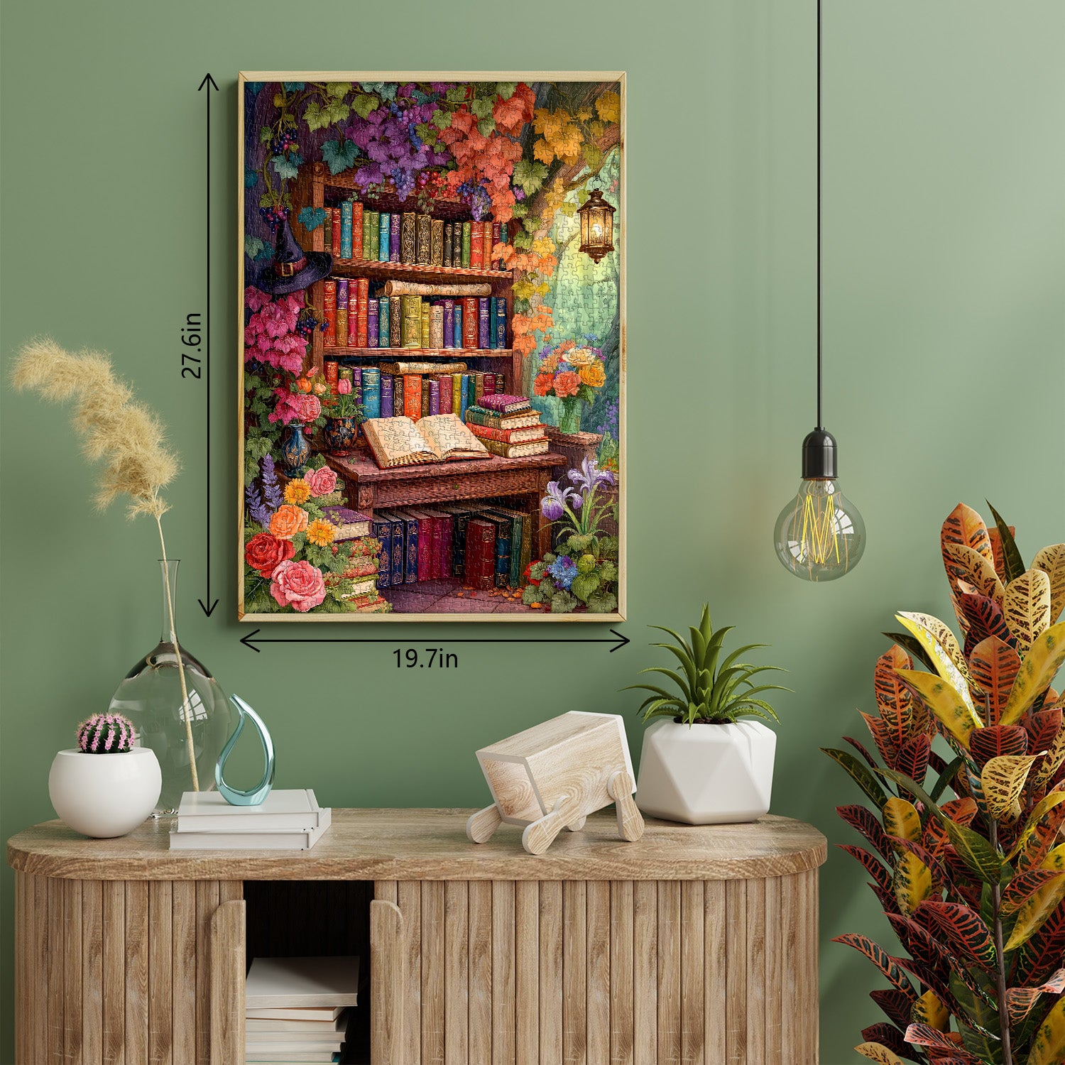 Blumen-Bücherregal-Puzzle 1000 Teile