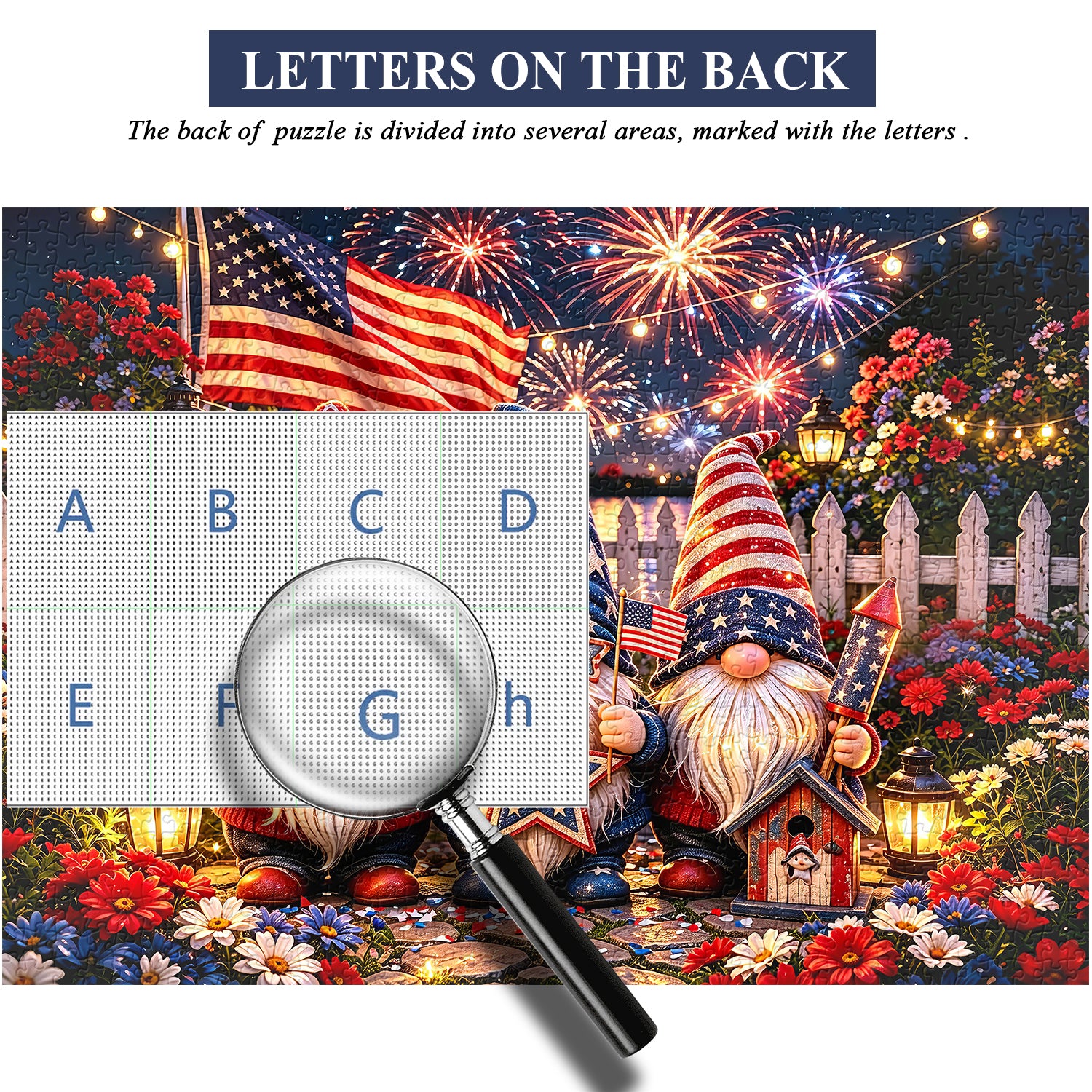 Firework & Flag Gnomes Jigsaw Puzzle 1000 Pieces