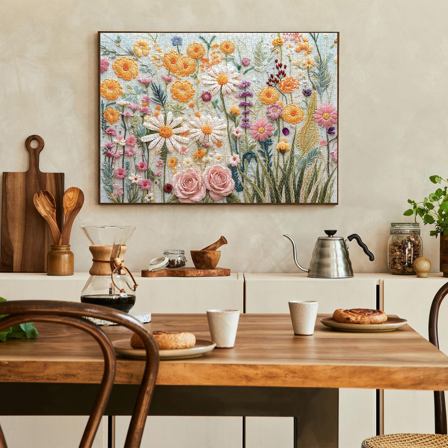 Embroidered Flowers Jigsaw Puzzle 1000 Pieces