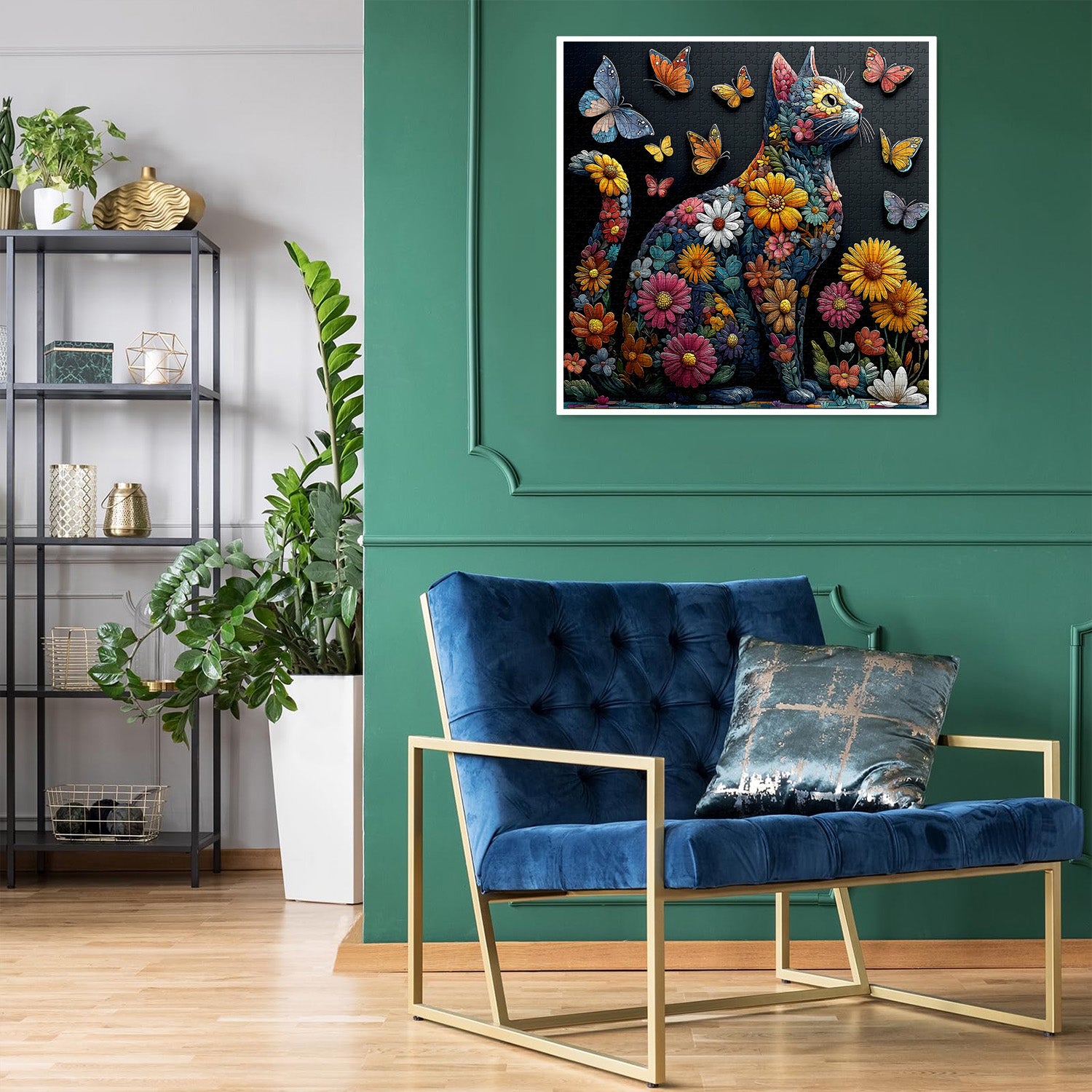 Butterfly Floral Feline Jigsaw Puzzle 1000 Pieces