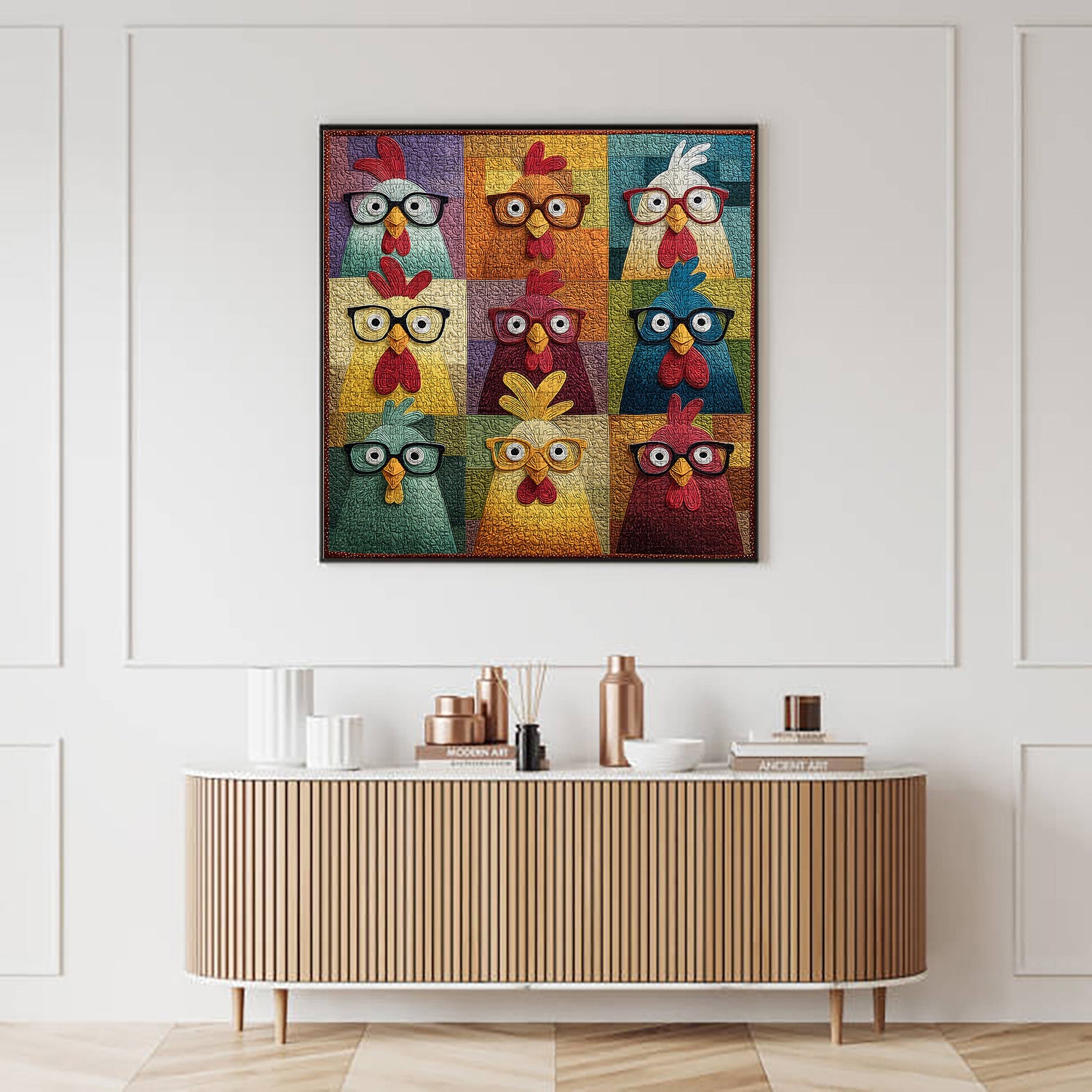 Fabric Chicken Fun Jigsaw Puzzle 1000 Pieces