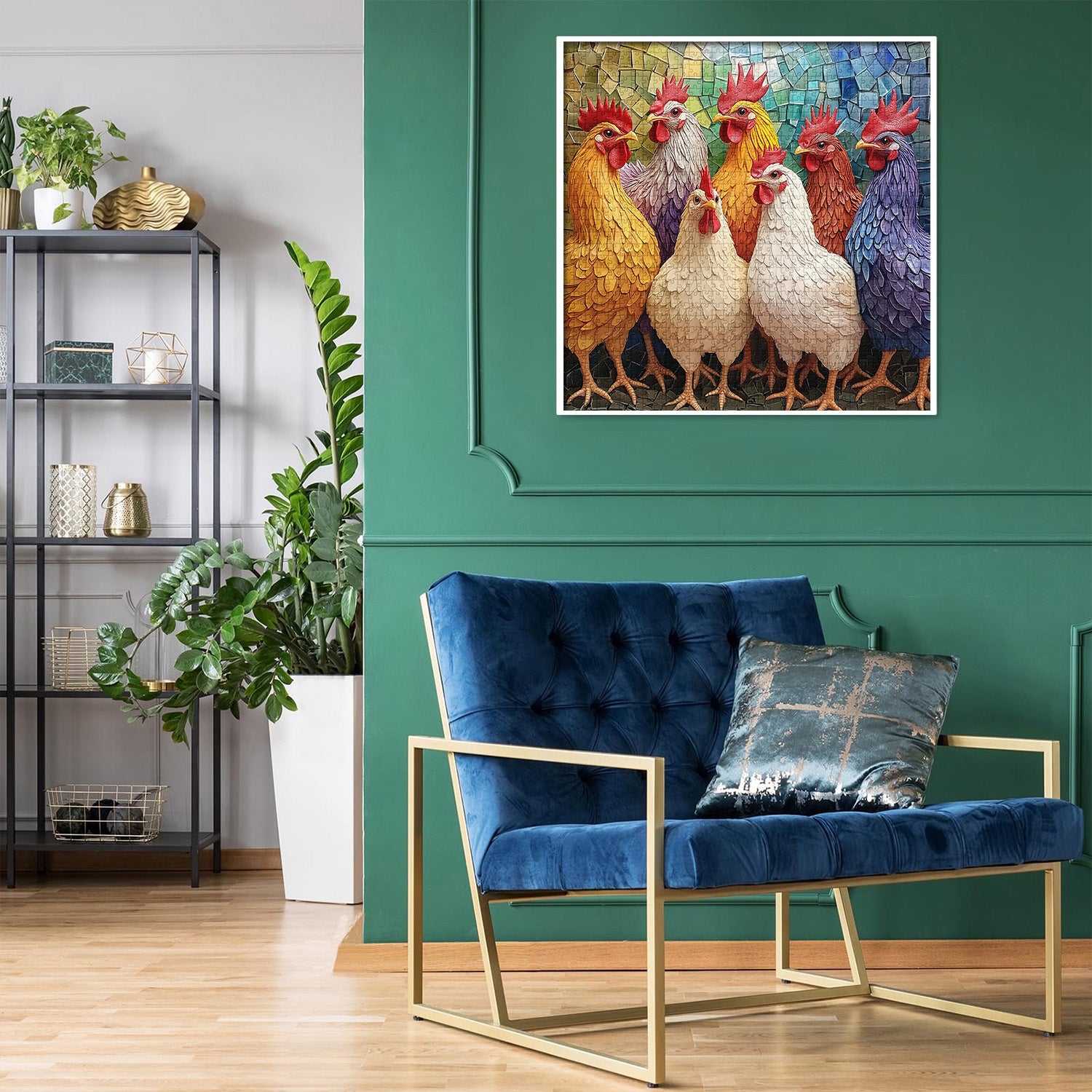 Colorful Roosters Jigsaw Puzzle 1000 Pieces