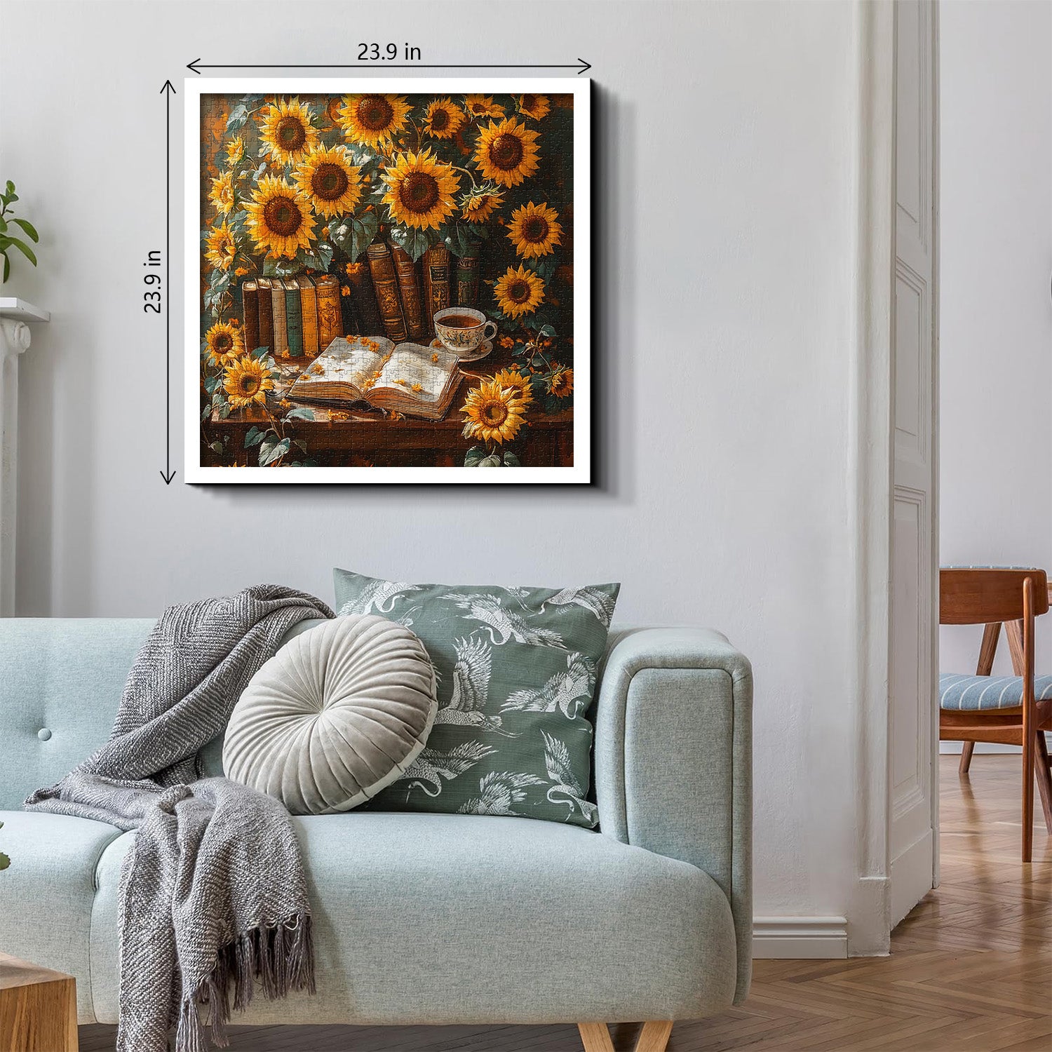 Reading Among Sunflowers Jigsaw Puzzle 1000 Pieces